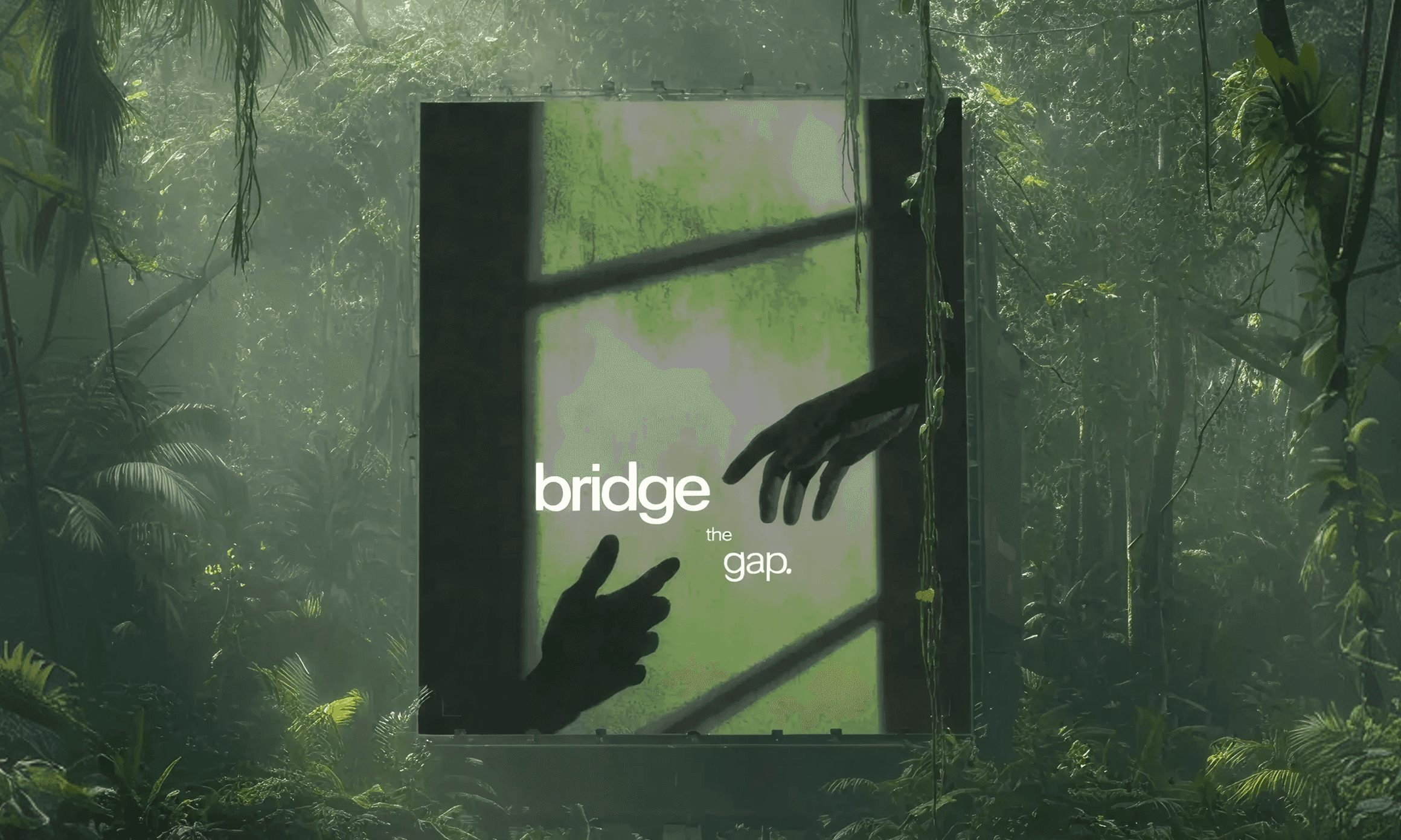 Greptile 'Bridge the gap' brand poster