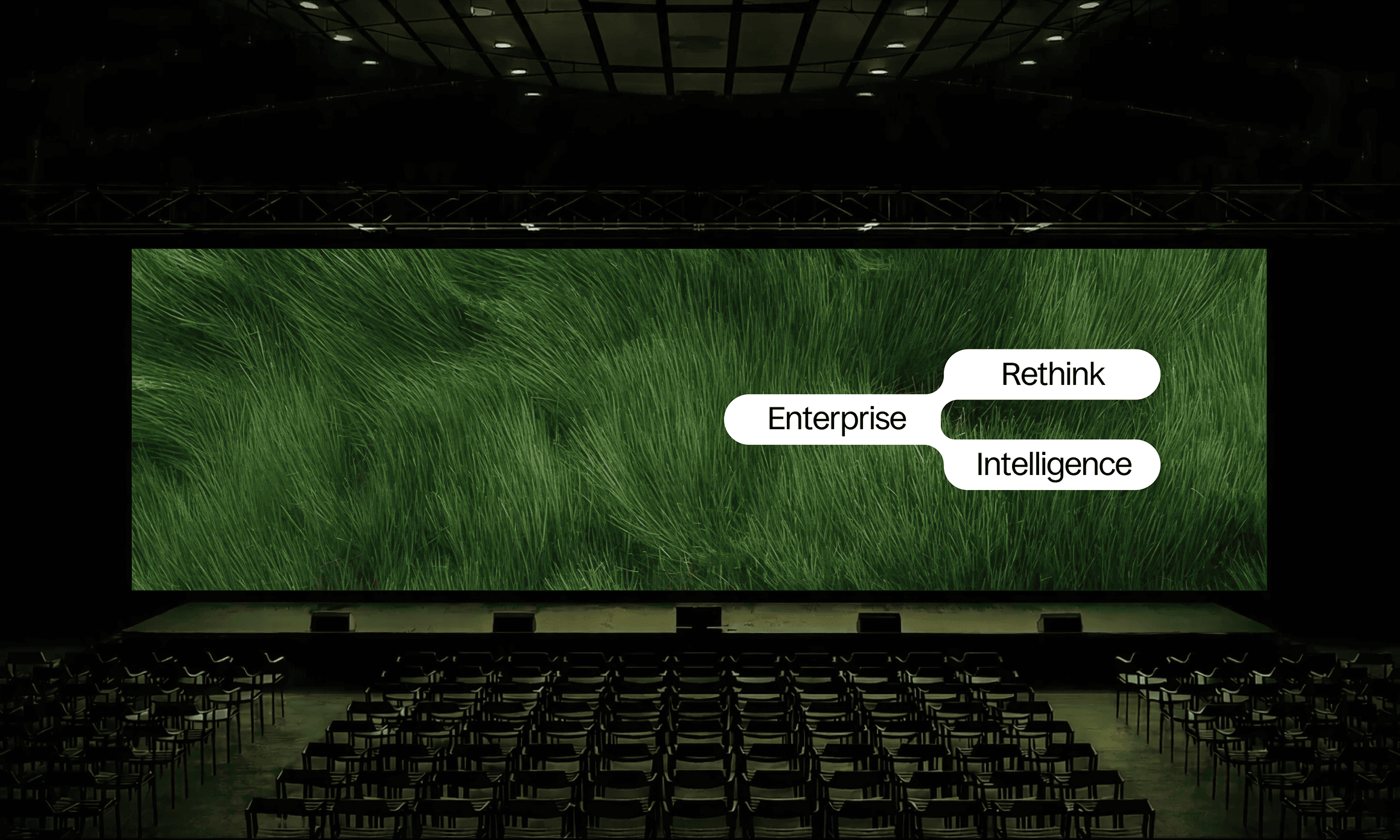 Sainapse Rethink Enterprise Intelligence brand film on a cinema screen
