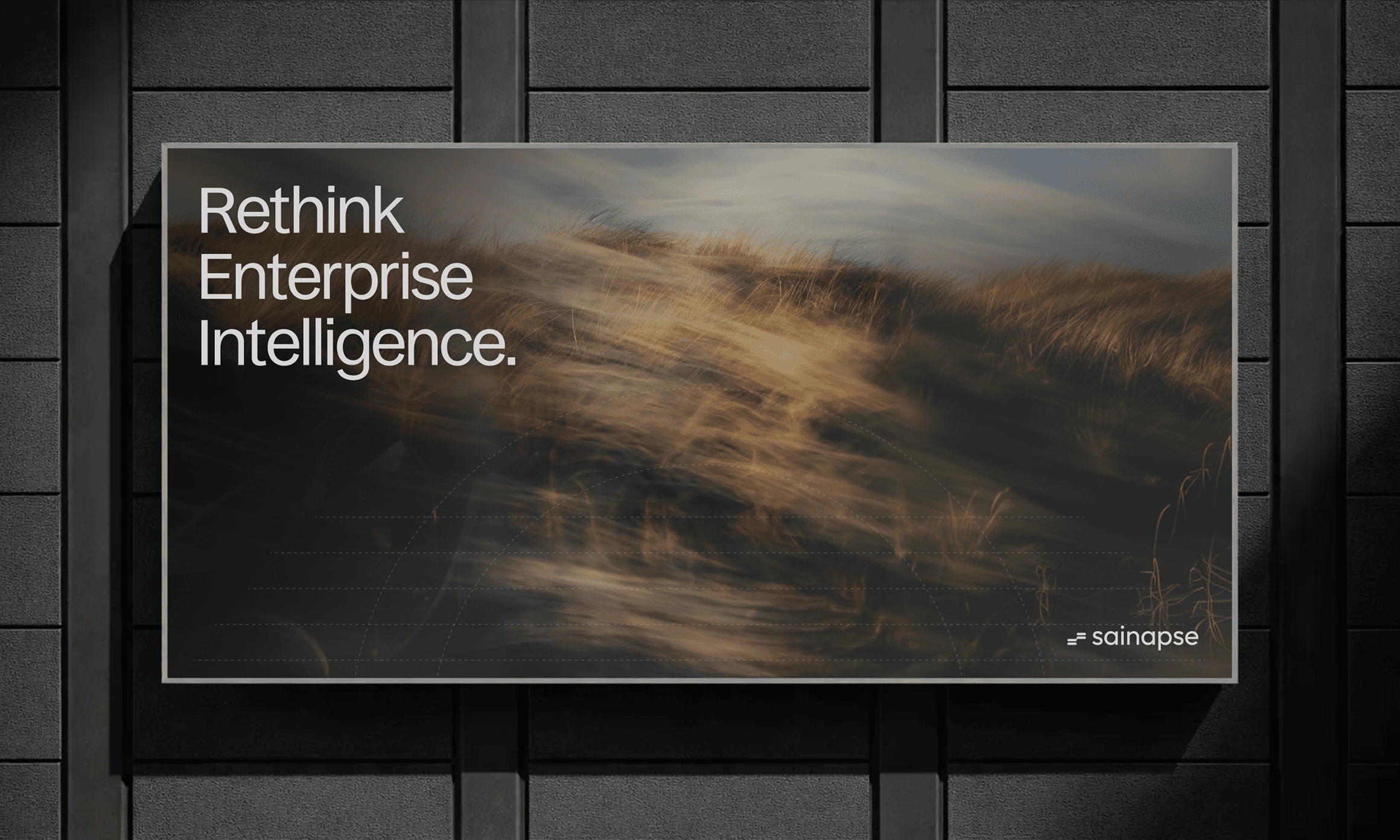 Sainapse Rethink Enterprise Intelligence framed billboard poster mockup